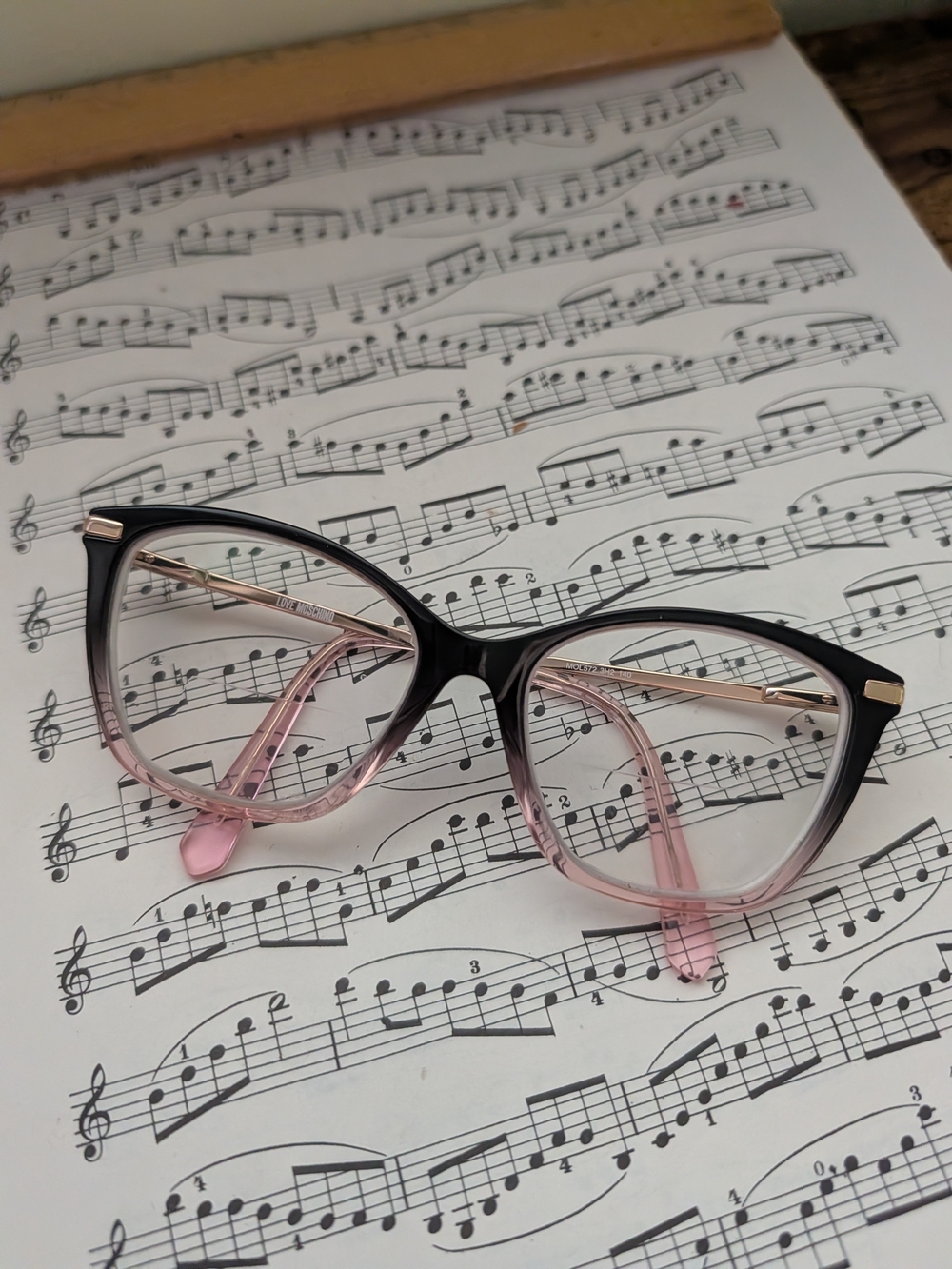 Love Moschino Black Pink And Goldtone Glasses